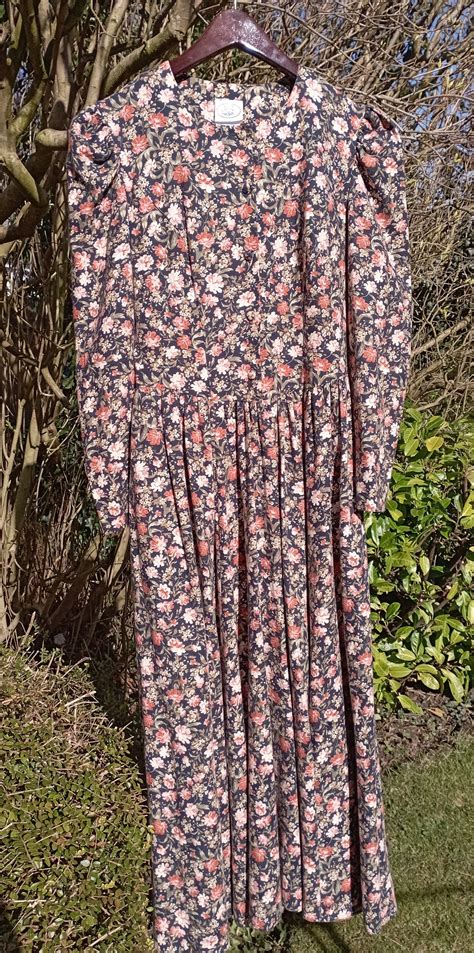 Rare Laura Ashley Prairie Dress Cottagecore Classic Floral Etsy