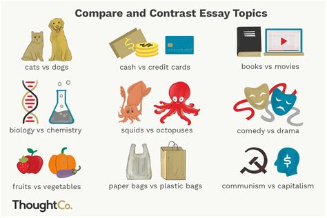101 Compare and Contrast Essay Ideas for Students