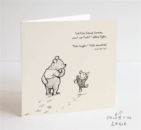 Winnie The Pooh Classic Sentiment Card Quote Birthday Etsy