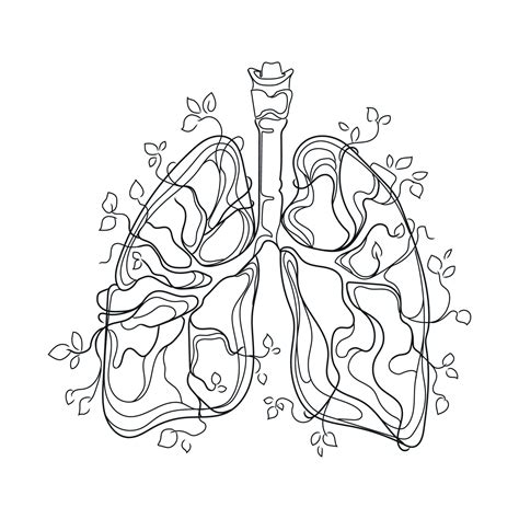 Pulmones Humanos Con Ramas De Plantas Y Hojas Que Crecen A Partir De Un