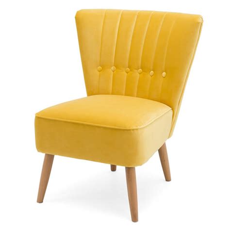 Velvet Cocktail Chair Yellow London Prop Hire