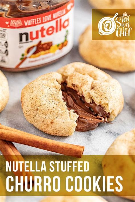 Nutella Stuffed Churro Cookies Recipe Delicious Cheesecake Recipes