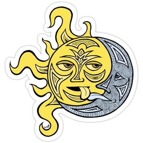 Kissing Sun And Moon Stickers By Brett Gilbert Redbubble