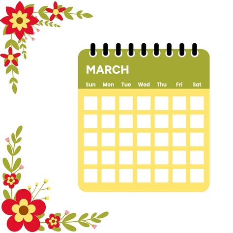 Premium Vector March Calendar