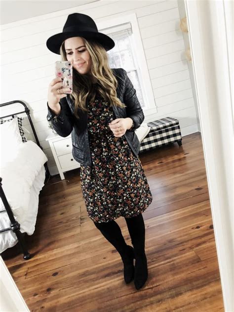 13 Ways To Style A Floral Dress Dress Cori Lynn Dress Outfit With Boots Fall Dress Outfit