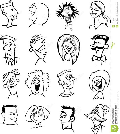 Cartoon People Characters Faces Stock Vector Illustration Of Book