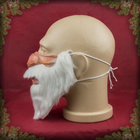 Santa Claus Face Mask With Beard Etsy Australia