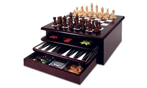 15 In 1 Wooden Board Game Set Groupon Goods