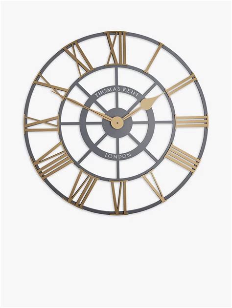 Thomas Kent Evening Star Roman Numeral Skeleton Wall Clock 61cm Brass