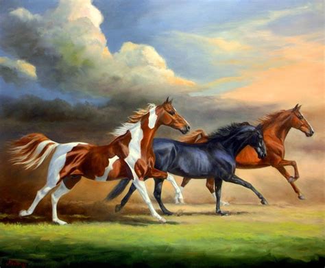 Paisajes Hiperrealistas Con Caballos Oleo Equine Artwork Horse Artwork