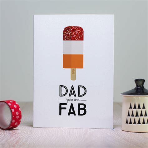 Retro Fathers Day Card For Dad You Are Fab By Laura Danby