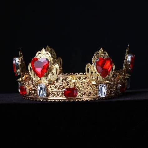 Heart Crown Queen Of Hearts Red Queen Crow Custom Crown Red Tudor