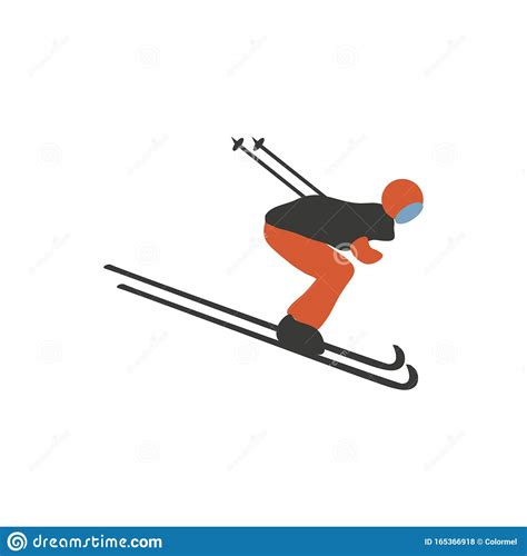 Skieur De Caricatures Isolé Sur Fond Blanc Ski De Montagne Personnage