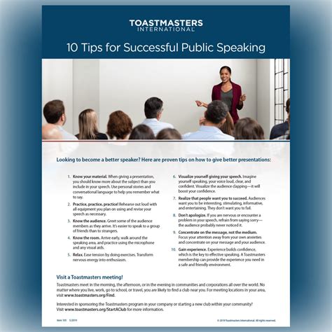 Flyer 10 Tips For Successful Public Speaking Pack Of 20 Muskurado
