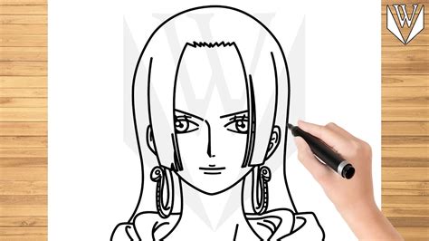 How To Draw Boa Hancock One Piece Step By Step Tutorial Free Download Coloring Page Youtube