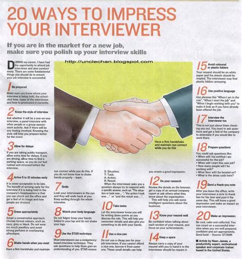 20 ways to impress your interviewer job interview tips job interview questions interview tips