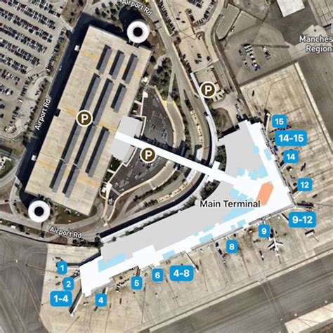 Manchester Boston Regional Airport Map Mht Terminal Guide