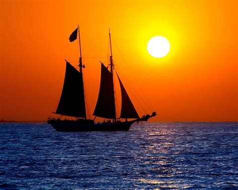 Sunset Sailing In Key West Florida By Michael Bessler