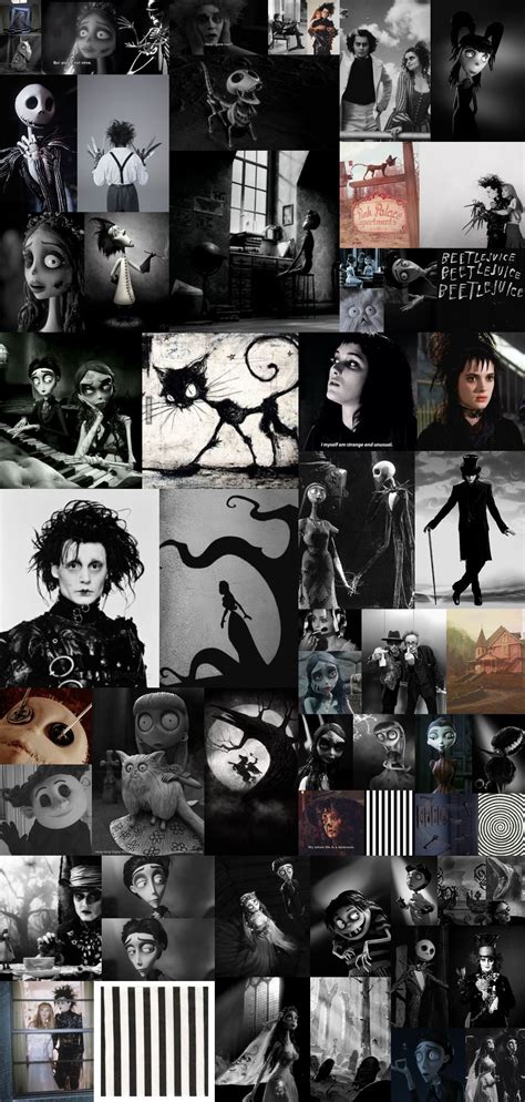 Tim Burton Aesthetic Wall Collage Wall Collage Photo Collage Collage