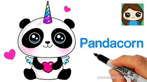 How To Draw A Pandacorn Cute And Easy Youtube Cute