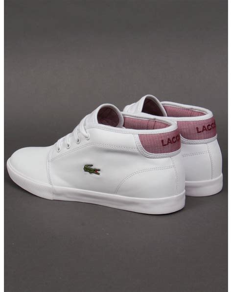 Lacoste Ampthill Leather Trainers Whitebootsshoessneakersmens