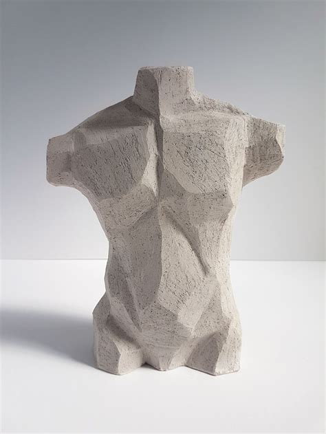 Mid Th Century Figurative Female Nude Torso Clay Sculpture