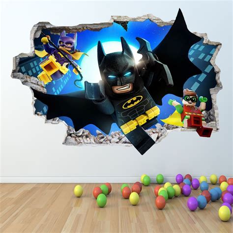 Lego Batman Wall Sticker 3d Look Boys Girls Bedroom Wall Art Decal