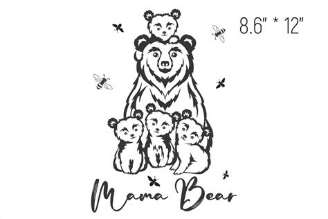 Mama Bear And Four Cubs Mothers Day Svg Cut Files By Olga Belova