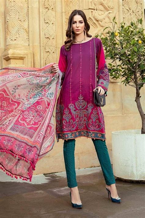 Pakistani Salwar Kameez Maria B Luxury Lawn Collection 2019 D 1912 A Designer Summer Dresses
