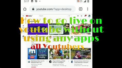 How To Go Live On Youtube Without Using Any Apps Youtube