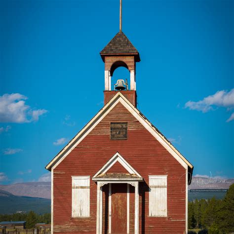 Vertical Photo Of Old Red School House Leadville Colorado