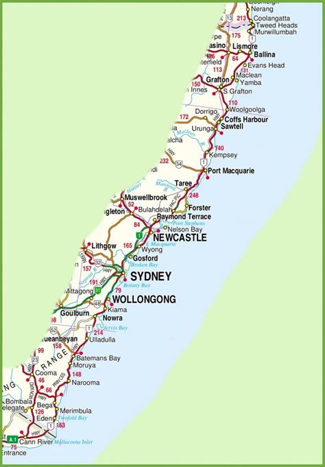 New South Wales Coast Map With Printable Map Of Nsw Printable Maps