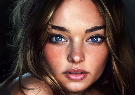 Hd Wallpaper Models Miranda Kerr Artistic Australian Blue Eyes