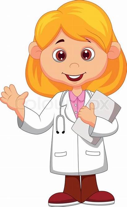 Doctor Cartoon Clipart Female Waving Colourbox Ho