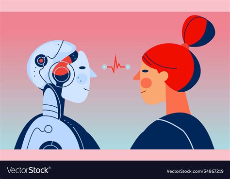 Human Vs Artificial Intelligence Concept Trendy Vector Image