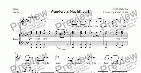 wanderers nachtlied ii d 768 download sheet music pdf file