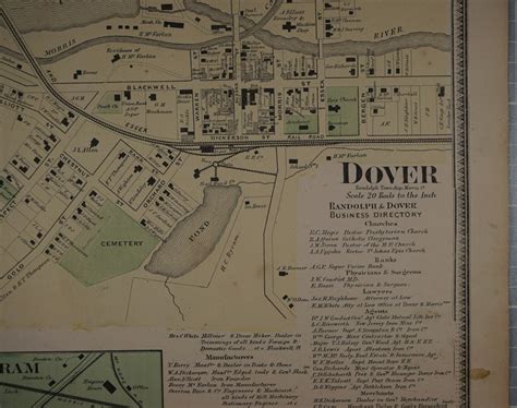This Is An Original 1868 Map Of Dover Nj Morris County By F W Beers
