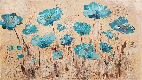 Easy Abstract Poppies Palette Knife Techniques Acrylic Painting
