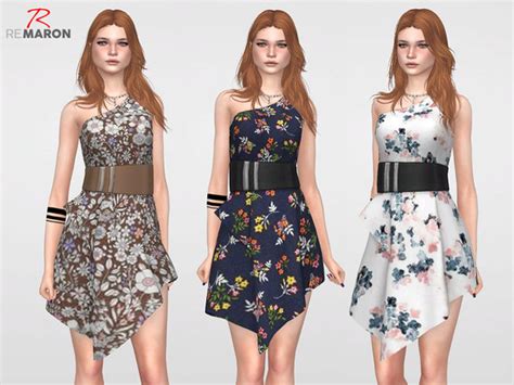 Floral Dress For Women 04 By Remaron At Tsr Sims 4 Updates