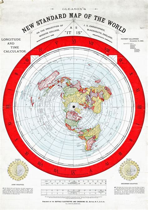 Flat Earth Map Alexander Gleason X New Standard Map Of The