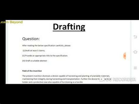 Tips And Tricks To Draft A Patent Claims Drafting Youtube
