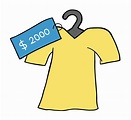 Cartoon Vector Illustration of T-Shirt and Very Expensive Price Tag ...
