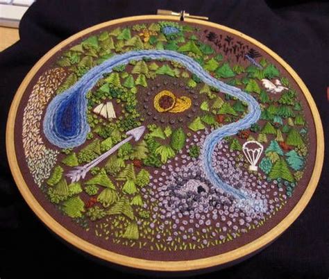 Hunger Games Arena embroidery | Hunger games crafts, Hunger games map