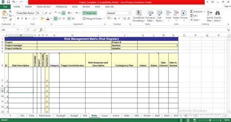 Project Management Excel Template