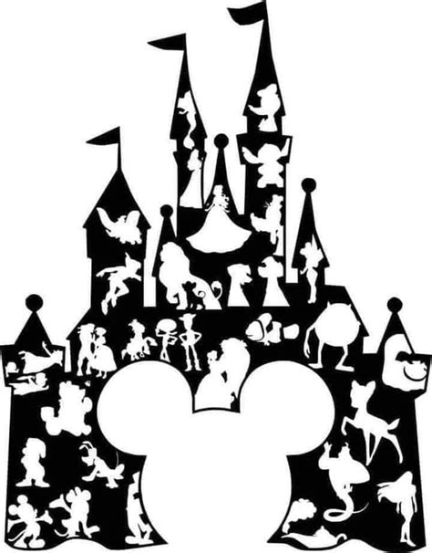 Castle Character Silhouettes Free Svg And  File Disney Silhouette