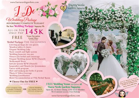 Wedding Packages Tiarra Verde Gardens Tagaytay