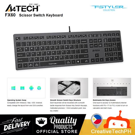 A4tech Fx60 Scissor Switch Keyboard Lazada Ph