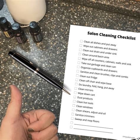 Salon Cleaning Checklist Printable Etsy