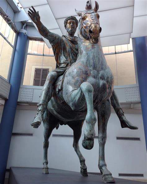 The Equestrian Statue Of Marcus Aurelius Made Of Bronze With Gold