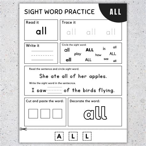 1st 100 Fry Sight Words Frys First 100 Sight Words Worksheets Set 1